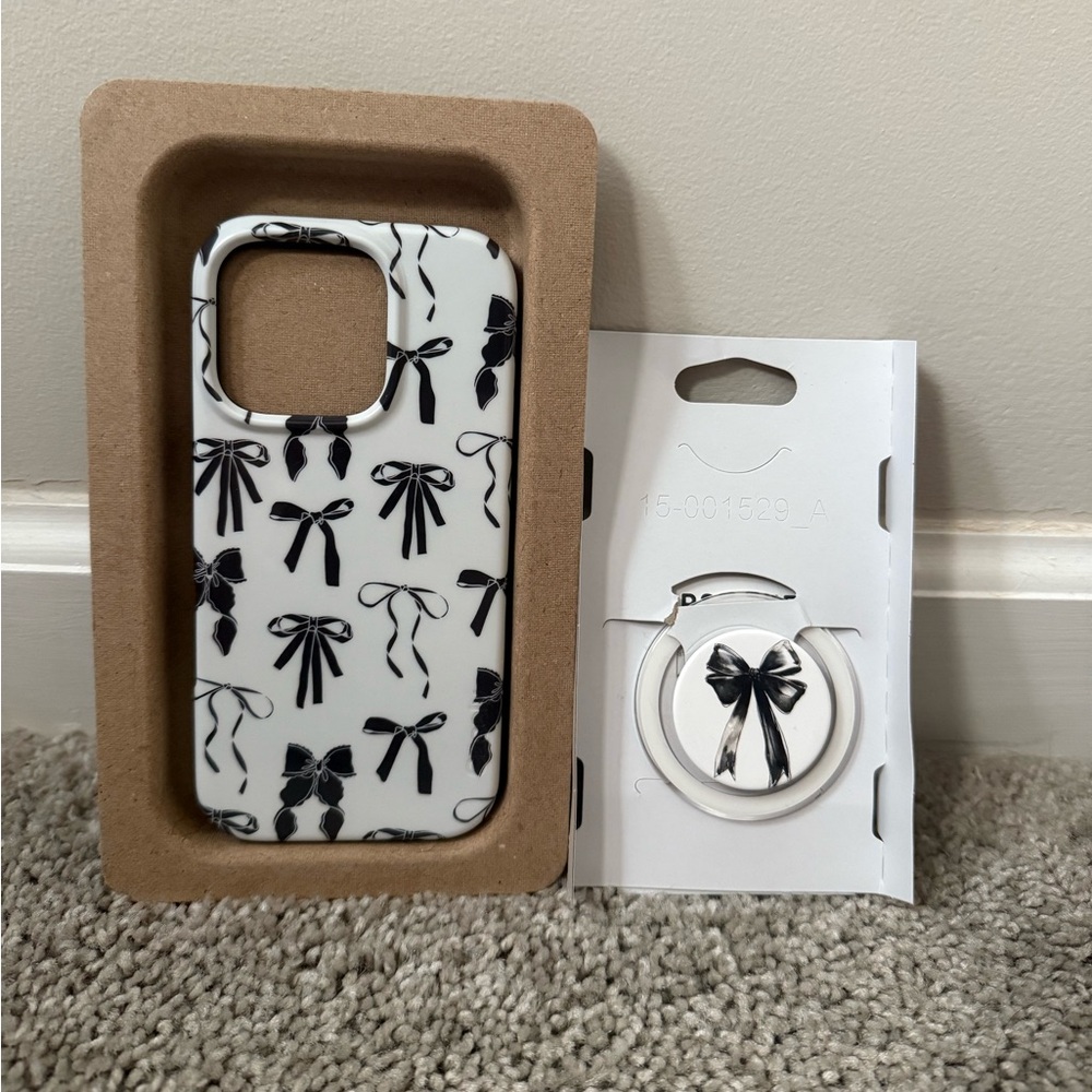 Casely iPhone 16 Pro Case | Goth Girlie | Black Bows Coquette